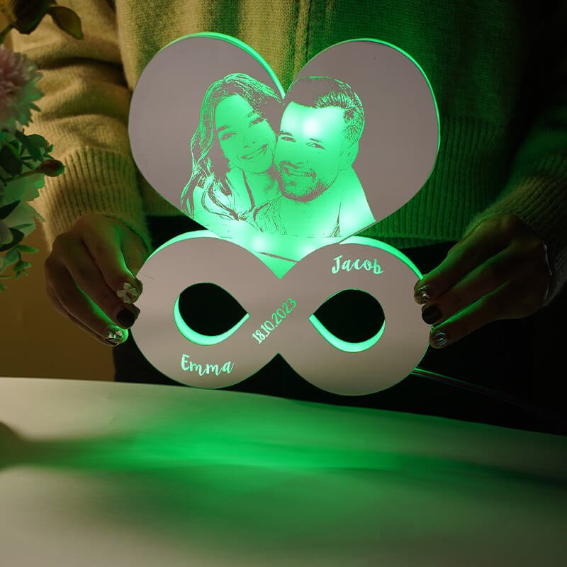 Personalized Infinity Photo Mirror Light