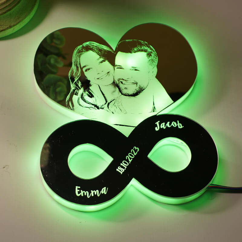 Personalized Infinity Photo Mirror Light