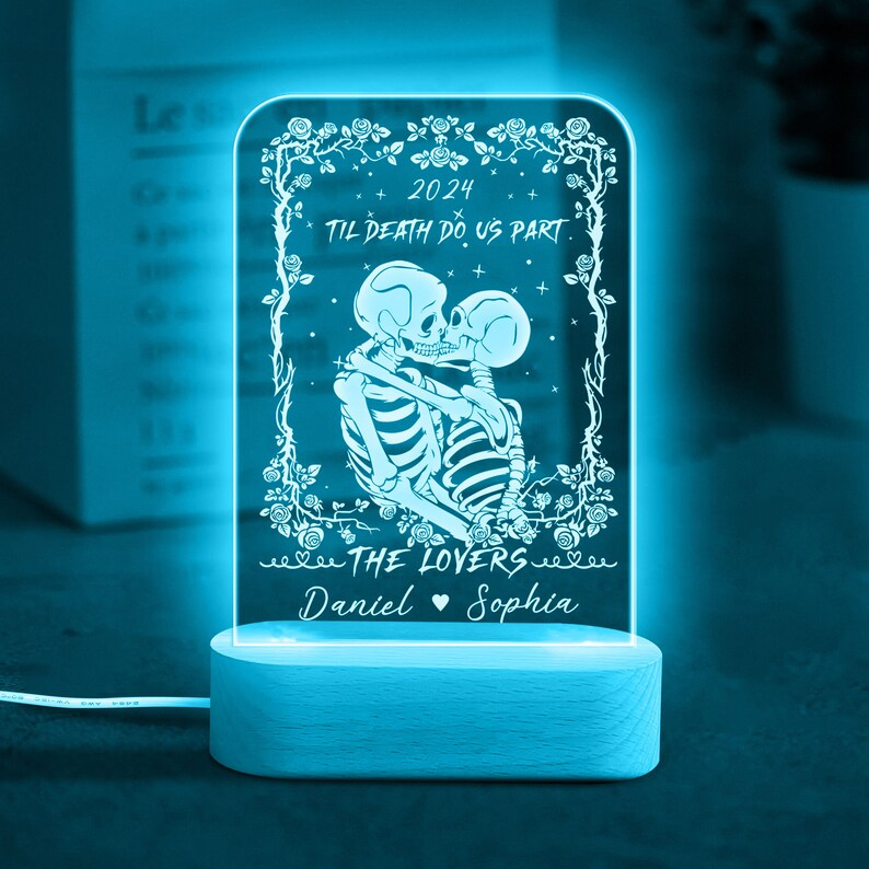 Personalized Skeleton Couple Night Light